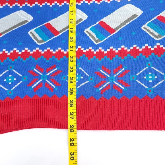 Tipsy Elves Ugly Christmas Sweater Mens Large‎ Natural Light Beer Snowflakes - Picture 7 of 10